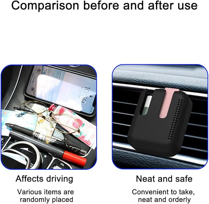 Lip Balm Chapstick Holder for Car Air Vent, Upright Washable Lip Balm Protector for Women Girls, Auto Interior Space Saving Accessories, Universal for Vehicle, Truck and More（Black）-BrightBean Baby