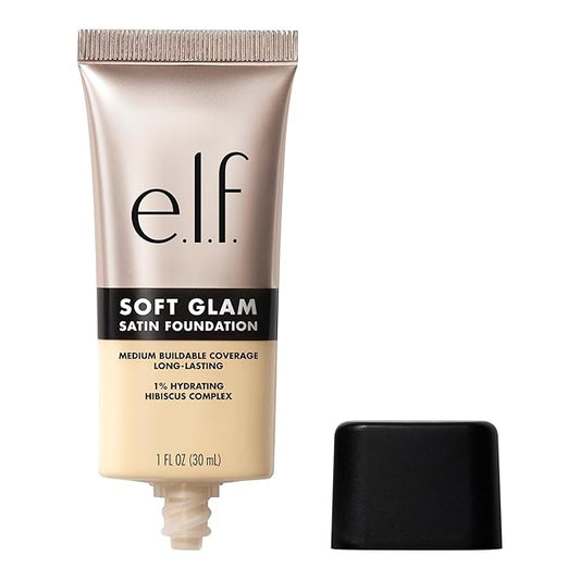 e.l.f. Soft Glam Foundation, Medium Coverage, Long-Lasting & Buildable Foundation For A Smooth, Satin Finish, Vegan & Cruelty-Free, 15 Fair Warm-BrightBean Baby