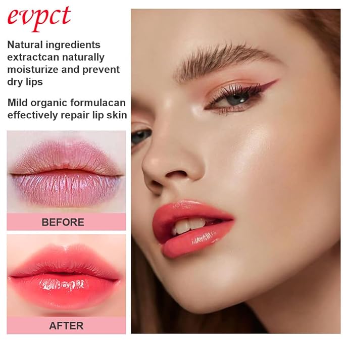 evpct 2Pcs Strawberry Color Changing Lipstick Tinted Lip Balm Gloss Stain Set Magic PH Color Changing Flower Lazy Korean Jelly Lipstick Makeup Set labiales mate 24 horas originales labial magico-BrightBean Baby
