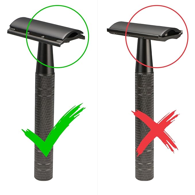 Matte Gun Black Double Edge Safety Razor, Single Blade Razors for Men and Women, with 10 Stainless Steel Safety Razor Blades, Reusable, Eco-friendly, Smooth and Close Shaving, Plastic Free-BrightBean Baby