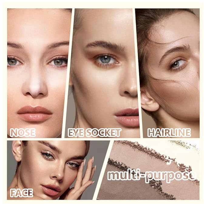 4-Color Contour Makeup Palette, Blush Highlighter Bronzer Powder Kit, Face Cosmetics Gift Set (02#, 1 Count (Pack of 1))-BrightBean Baby