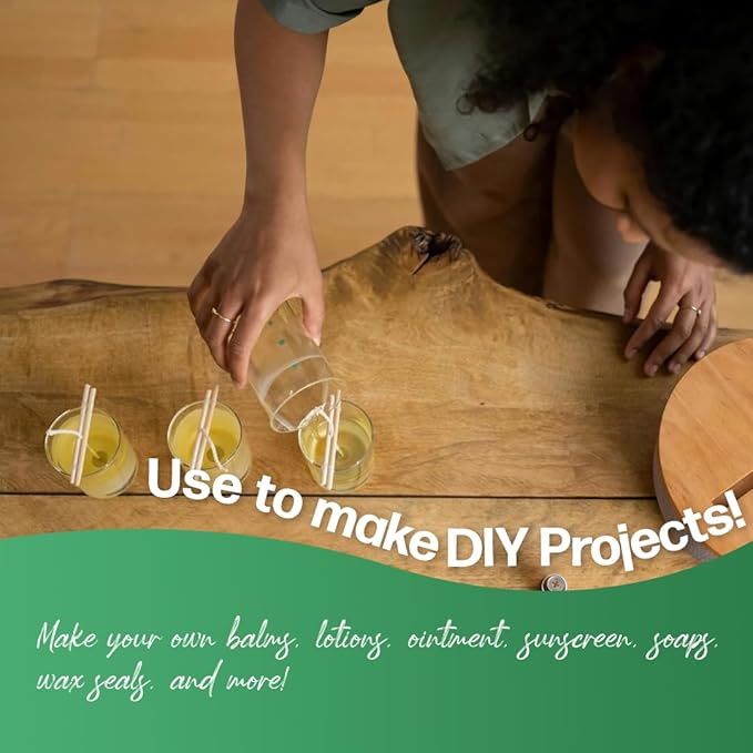 Yellow Beeswax Pellets 1lb (16oz), Pure, Natural, Cosmetic Grade, Organic, Bees Wax Pastilles, Triple Filtered, Great For Candle Making, Soap, Food Wrap, DIY Lip Balms, Lotions-BrightBean Baby