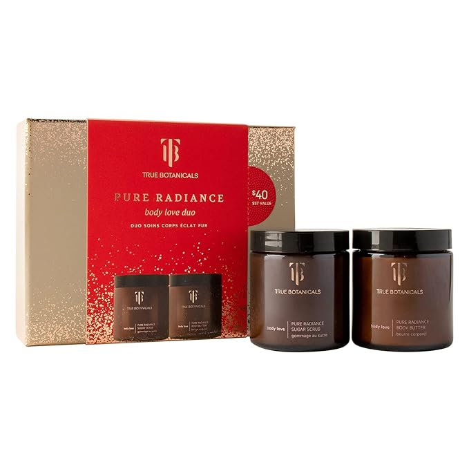 True Botanicals - Body Love Pure Radiance Duo | Non-Toxic, Cruelty-Free | Sugar Scrub & Body Butter, Exfoliate + Moisturize for Dewy Glow | MADE Safe-BrightBean Baby