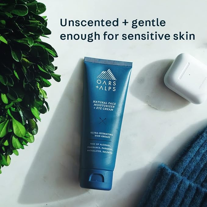 Oars + Alps Face Moisturizer and Eye Cream, Dermatologist Tested Skin Care Infused with Aloe Leaf Juice and Vitamin E, TSA Friendly, 2.5 Fl Oz, 2 Pack-BrightBean Baby