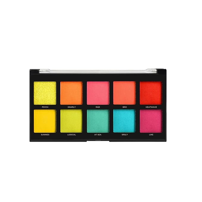 Profusion Cosmetics 10 Shade Eyeshadow Palette - High Pigmented Multi-Finish Colors, Vegan & Cruelty-Free, Create Stunning Looks On-the-Go - Travel-Friendly & Versatile Makeup, NEON-BrightBean Baby