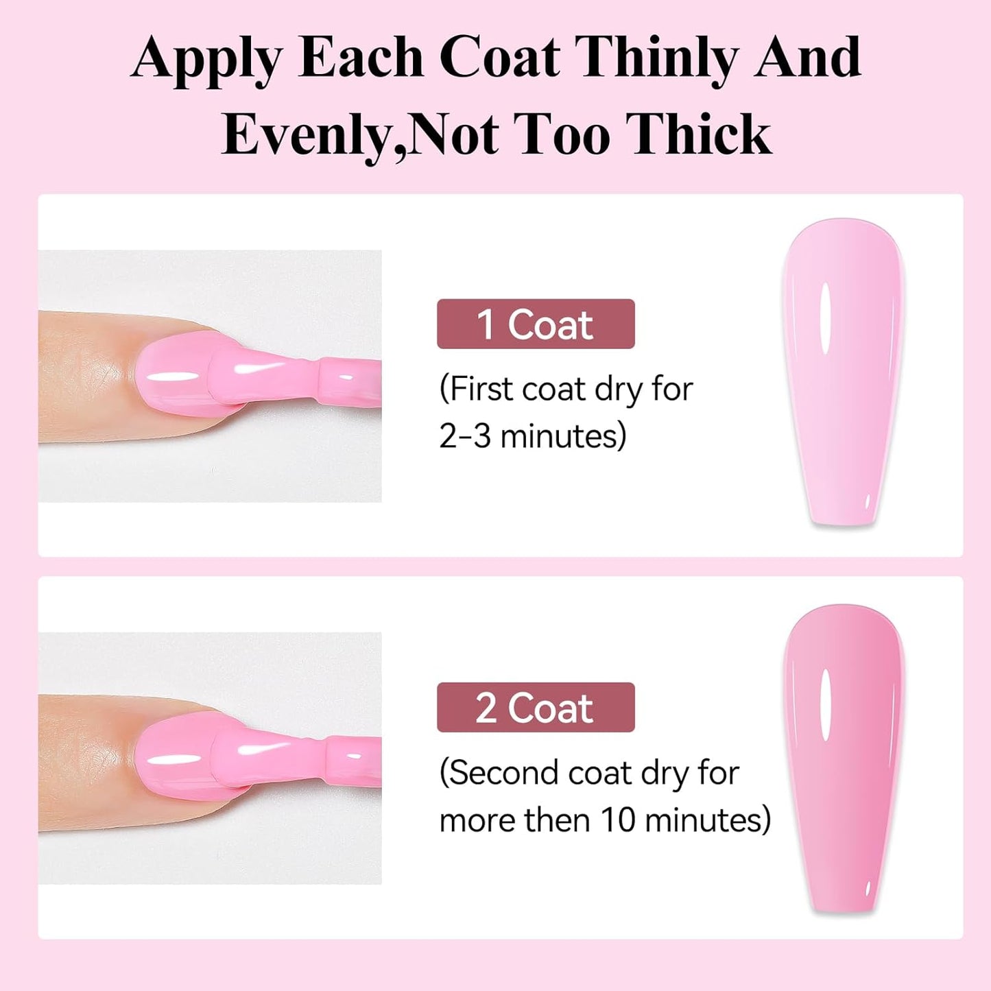 Nail Polish Light Pink Quick Dry Nail Lacquer Sheer Color, Regular Barbie Pink Fast Dry Fingernail Polish Bulk Non Gel Long-Lasting DIY Salon Gift For Women-BrightBean Baby