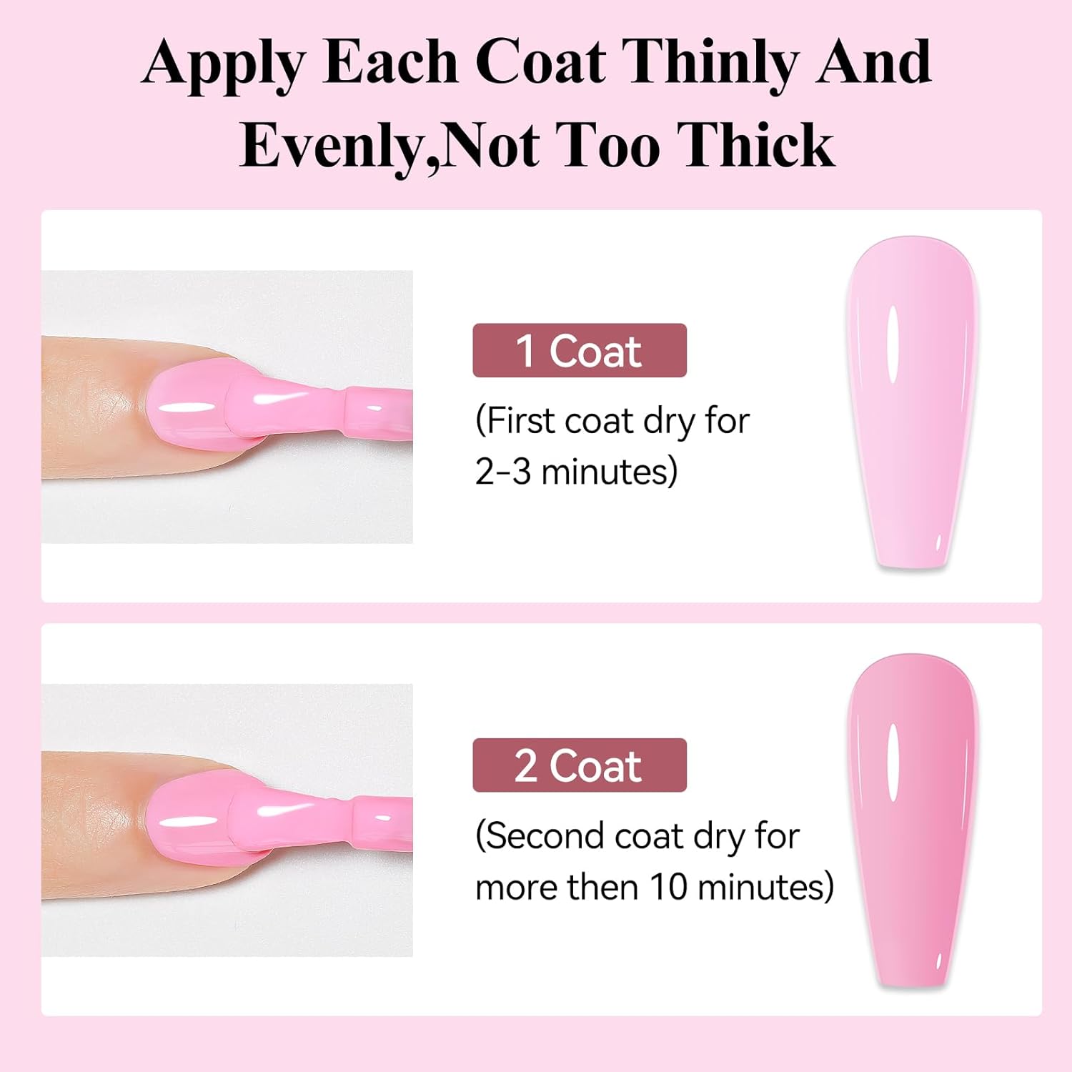 Nail Polish Light Pink Quick Dry Nail Lacquer Sheer Color, Regular Barbie Pink Fast Dry Fingernail Polish Bulk Non Gel Long-Lasting DIY Salon Gift For Women-BrightBean Baby