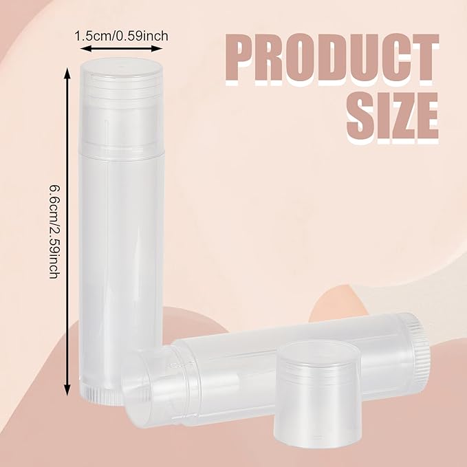 NICENEEDED 15 Pcs Lip Balm Tubes, Empty DIY Lipstick Tubes, Refillable 5g Lip Balm Containers Plastic Lip Gloss Tubes Deodorant Containers with White Caps Twist Tubes for making Gifts, Travel-BrightBean Baby