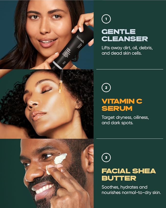 Buttah Skin by Dorion Renaud Complete Melanin-Rich Skin Care Kit | Shea Butter, Vitamin C Serum, Facial Cleanser | Organic & Natural | Black-Owned-BrightBean Baby