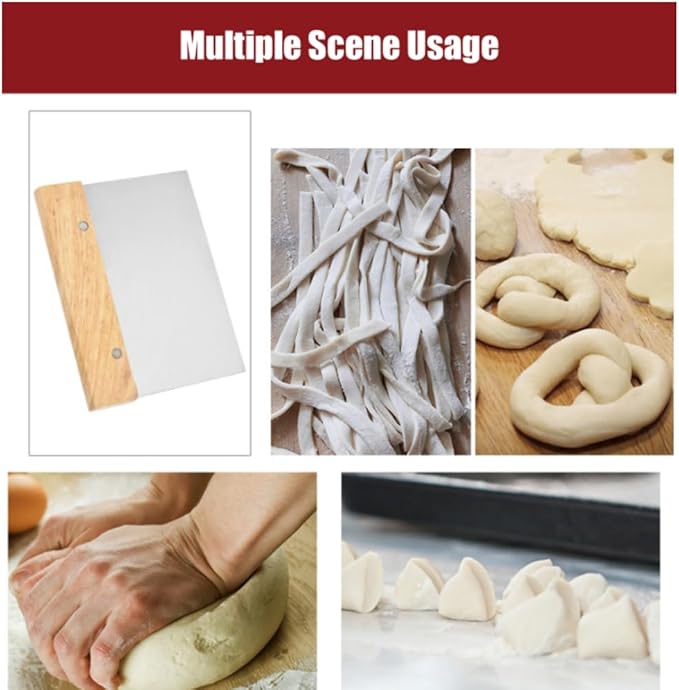 4 PCS Bench Scraper, Scraper Food Tool,Dough Scraper and Pastry Cutter With Scale,Food Chopper Baking Supplies Kitchen Gadgets (Green)