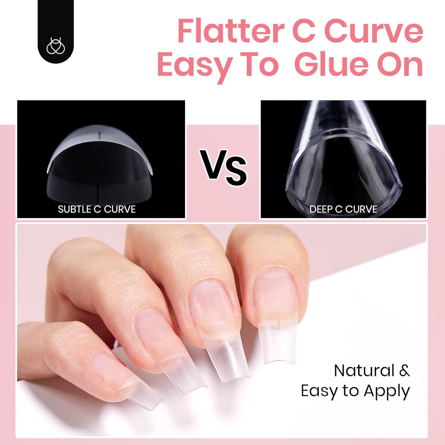 Beetles Gel Nail Tips Kit Etch-X, Square Medium, 288Pcs 12 Sizes, with 10mL Nail Glue, Pre-Etched Half Matte Half Cover Soft Acrylic False Nail Kit for Home DIY Salon Art Fall Press on Nail Extension-BrightBean Baby