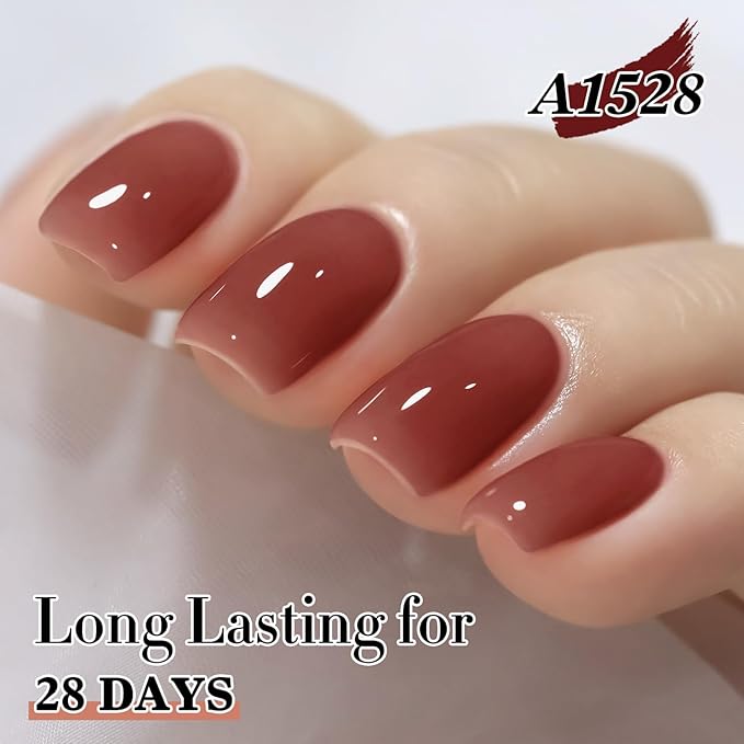 Double Rhythm 0.50 OZ Translucent Gel Polish Same Color Same Bottle Sheer Pastel Neutral Natural Milky 15 ML Jelly UV Nail Art DIY at Home (Deep Purple-A1528)-BrightBean Baby