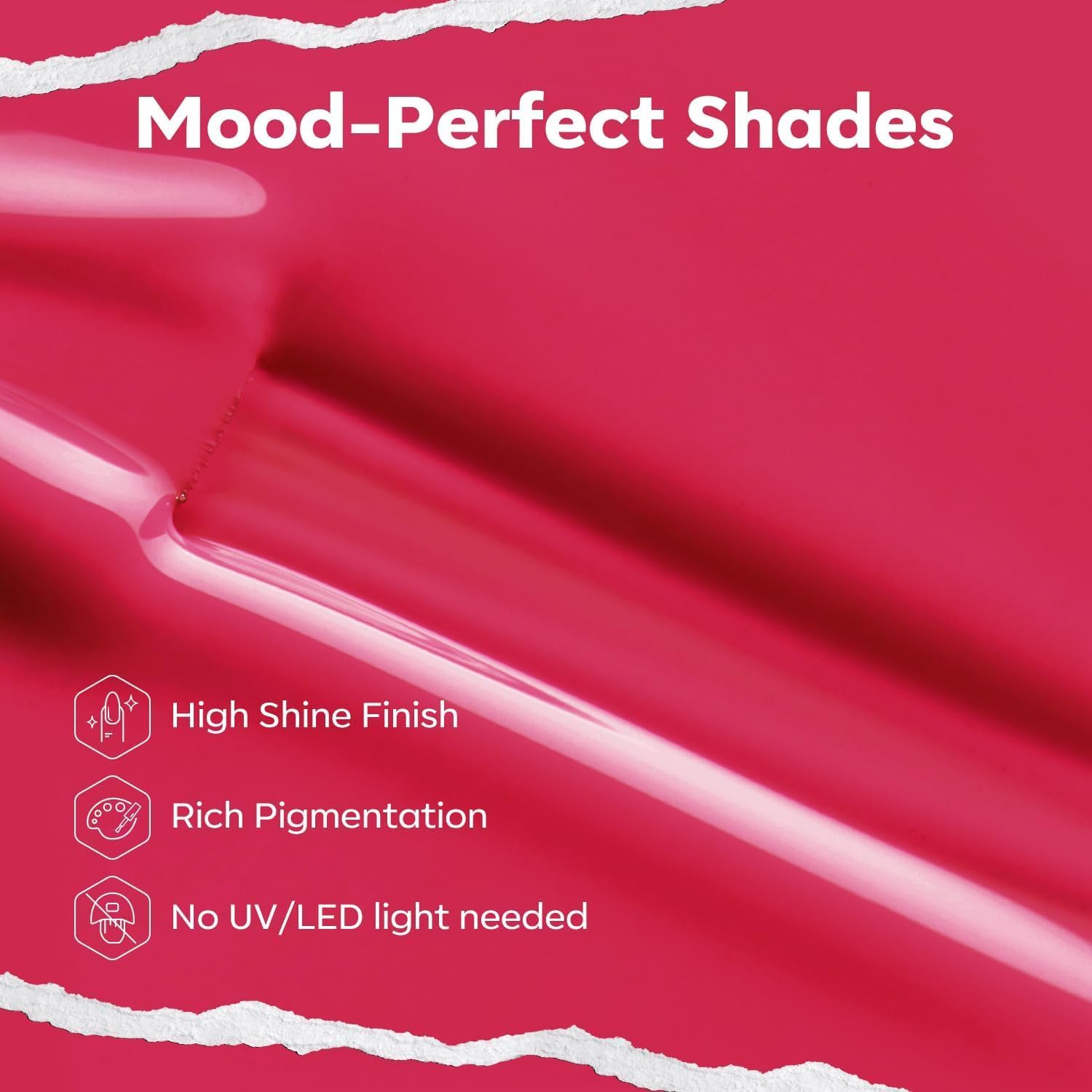 modelones Hot Pink Nail Polish, Magenta Pink 15 ml Quick Dry Nail Lacquer Strengthener Long Last Shine Fingernail Toe Nail Art DIY Home Travel Manicure Gift for Women Girls 0.5 Fl Oz-BrightBean Baby