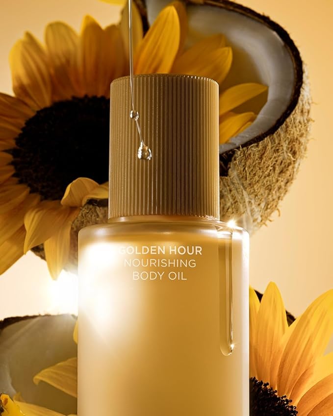 Saltair Body Oil. Luxurious Golden Hour After Shower and Bath Oil Moisturizer for Women and Men. Botanical, Non-Greasy, and Well-Absorbing Lotion for Hydrating Dry Skin. 4oz Pump Bottle-BrightBean Baby