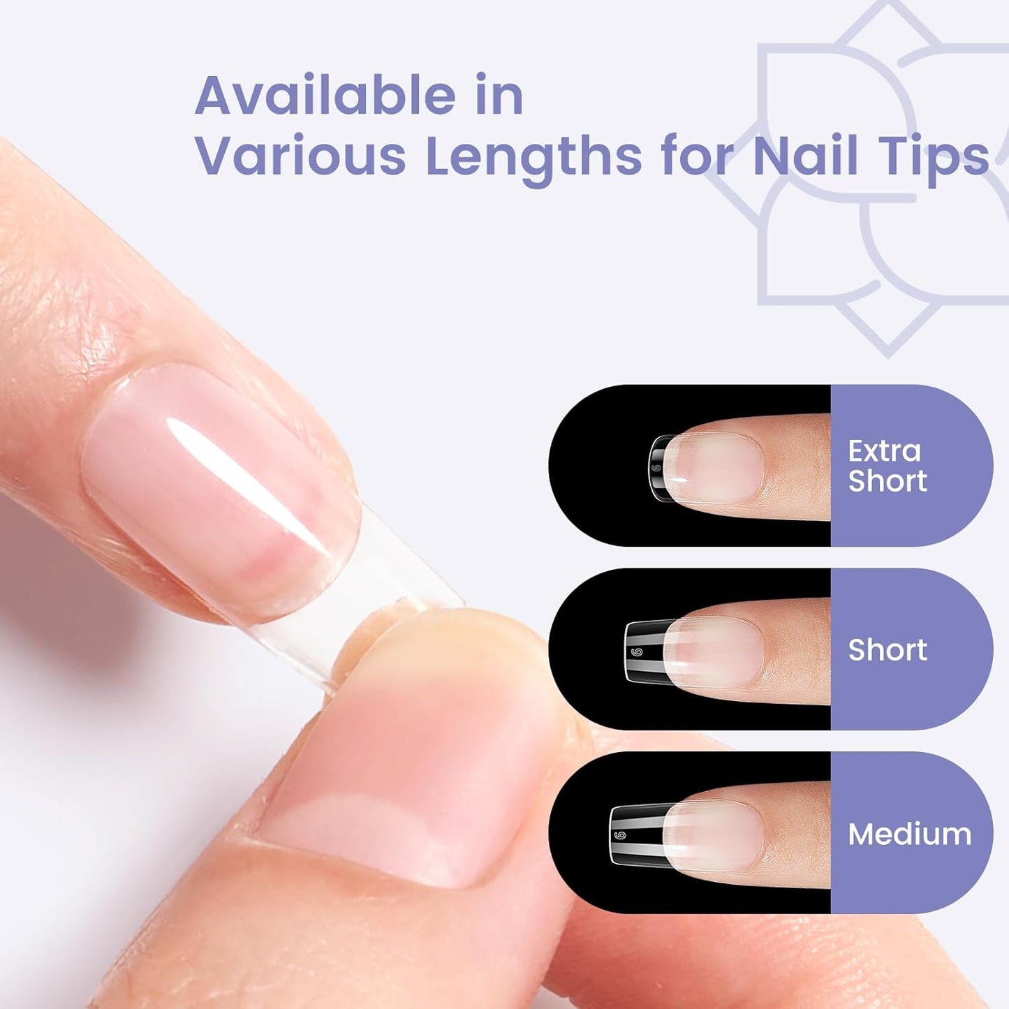 Short Square Nail Tips: 240PCS Acrylic Pre-shaped Soft Gel Square Nail Tips, 12 Sizes Full Cover Fake Press on Nails for Beginner Professional DIY Nail Salon-BrightBean Baby