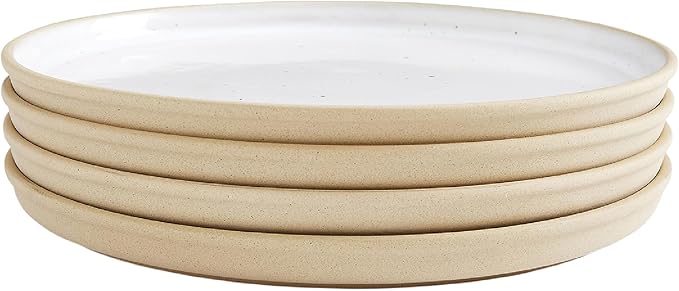Portmeirion Minerals 10.5" Dinner Plate, Rose Quartz (Set of 4) - Modern Stoneware Plates, Artisan-Crafted with Gentle Curves, Durable for Dining, Microwave & Dishwasher Safe - Made in Portugal