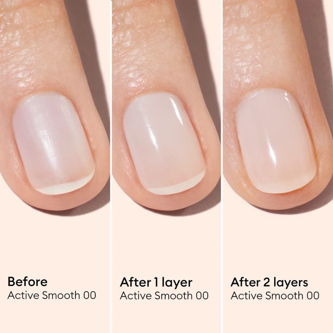 Manucurist Active Smooth 00 Nail Concealer Polish & Care - 2 in 1 Nude Nail Polish : Nail Strengthener and Growth - No Lamp - Ridge Filler for Nails - Natural Rosé Nail Polish-BrightBean Baby