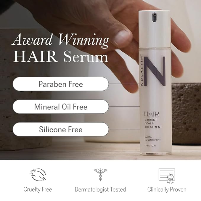 NULASTIN Hair Serum - HAIR Vibrant Scalp Treatment - Promote Scalp Care & Thicker Looking Volume in Thinning Hair - With Keratin & Peptides to Help Minimize Visible Shedding (2 Count, 1.7 Oz Each)-BrightBean Baby
