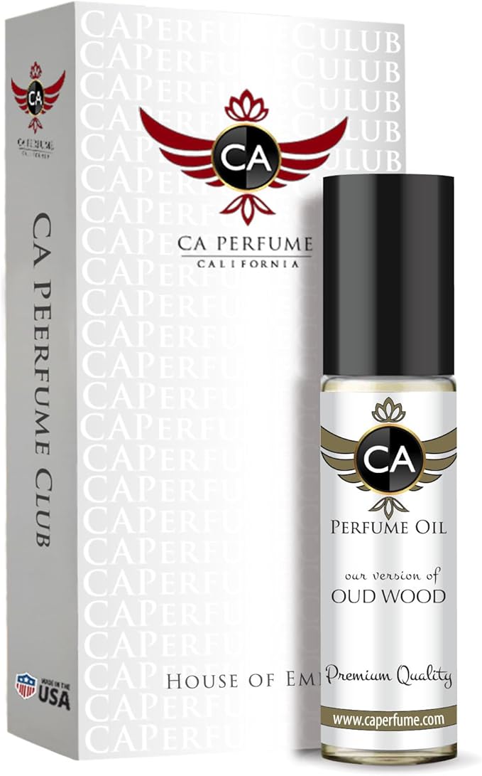 CA Perfume Impression of Oud Wood For Men Replica Fragrance Body Oil Dupes Alcohol-Free Roll-On 0.3 Fl Oz/10ml-BrightBean Baby