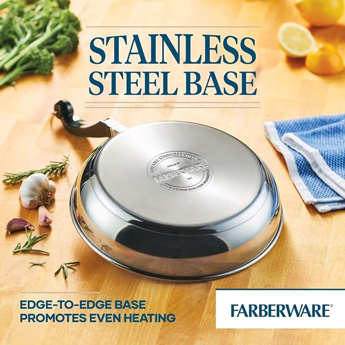 Farberware Classic Stainless Steel Cookware Set 15-Piece - Complete Kitchen Pots and Pans
