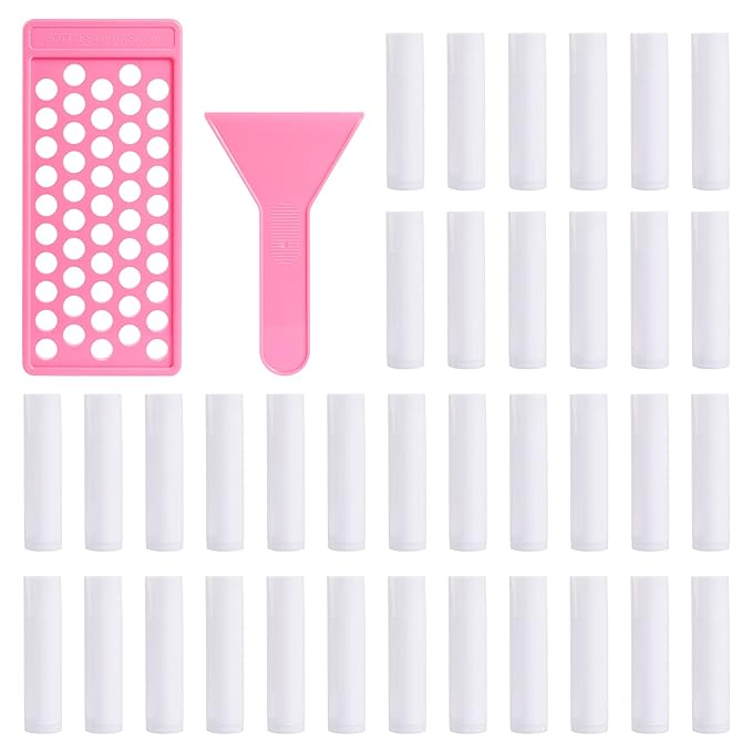 RONRONS Lip Balm Crafting Kit, Professional Lipsticks Filling Tray and Spatula with 50 Pieces Lip Balm Tubes with Twist Caps, DIY Lip Care Balms Making for Valentine's Day Christmas Gifts Business-BrightBean Baby