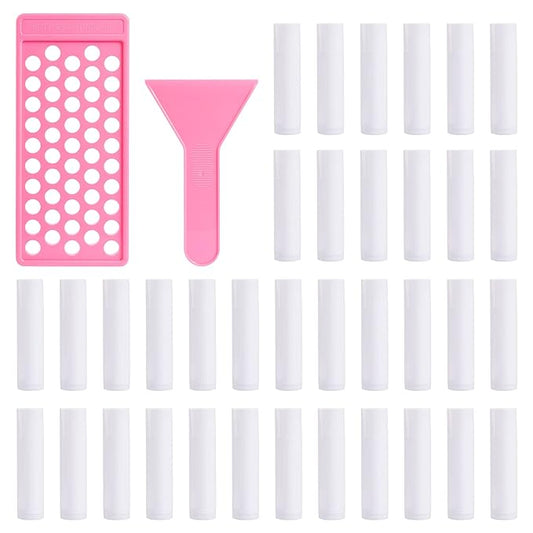 RONRONS Lip Balm Crafting Kit, Professional Lipsticks Filling Tray and Spatula with 50 Pieces Lip Balm Tubes with Twist Caps, DIY Lip Care Balms Making for Valentine's Day Christmas Gifts Business-BrightBean Baby