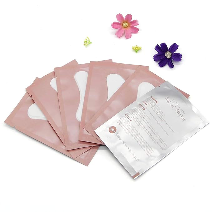 Adecco LLC 50 Pairs Eye Gel Pads, Eyelash Extension Under Eye Pads, Lint Free Lash Extension Under Eye Gel Patches for DIY False Eyelash Extension Makeup Supplies, Eye Mask Beauty Tool-BrightBean Baby