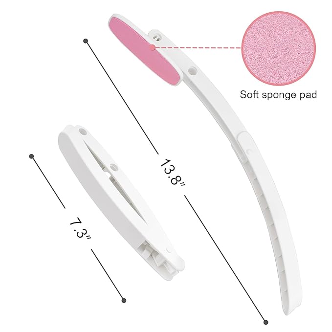 Self Tanner Brushes- Extra Large Body Makeup Brush & Back Lotion Applicator, 2 Pcs, Body, Leg and Face Kabuki Brush, Back Applicator for Self Tan, Sunscreen, Lotion, Makeup, Blend & Blur (Rose Gold)-BrightBean Baby