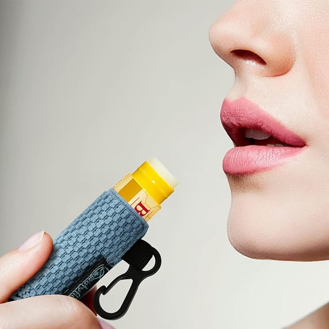 Beautyflier Cute Elastic Lip Balm Holder Keychain, Lipstick Sleeve Chapstick Sleeve Holder for Burts Bees Chapstick-BrightBean Baby