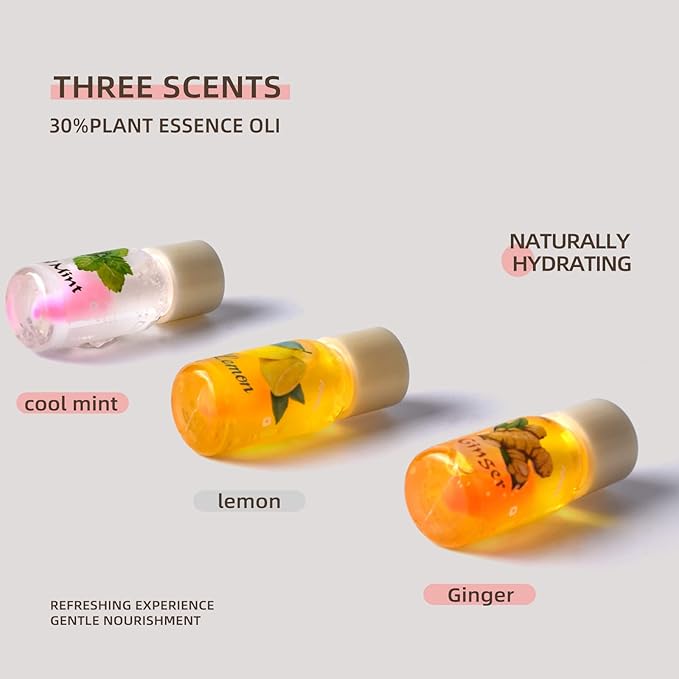 LAMUSELAND 3Pcs Mini Cute Lip Oil, Hydrating Clear Lip Gloss for Lip Care to Prevent and Soothe Dry, Chapped Lips (A (3Pcs))-BrightBean Baby