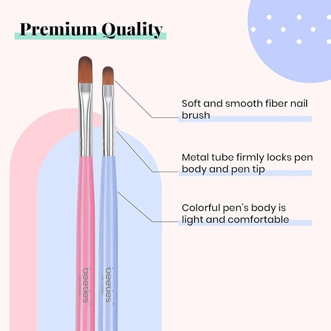 Beetles Gel Nail Brush, 7Pcs Nail Art Brushes, Nail Art Tips Nail Brushes for Nail Art Nail Painting Brush Pen Set for Home and Salon Use Decoration-BrightBean Baby