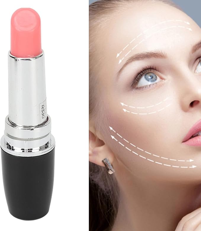 Small Lipstick Massager, Portable Lipstick Shape Vibration Face Massage Wand for Facial Eye - Relieving Dark Circles and Eye Bags, Used with AAA Battery (Not Included)-BrightBean Baby