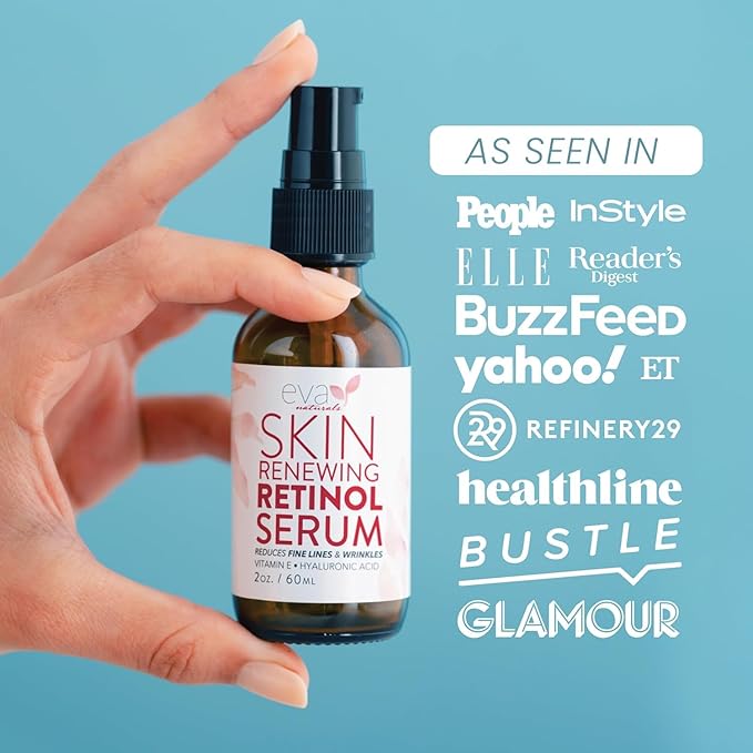 Retinol Serum by Eva Naturals - 2.5% Retinol Serum for Face with Hyaluronic Acid, Vitamin E & Organic Aloe - Retinol Face Serum that Reduce Wrinkles, Fine Lines & Dark Spots - Anti Aging Serum, 2 Pack-BrightBean Baby