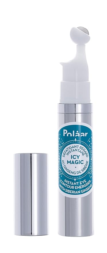 Polåar - Icy Magic Instant Eye Contour Energiser with Siberian Ginseng - Anti-Dark Circles & Puffiness- Decongesting Icy Ball - Fragrance-Free - 92% Natural, Vegan, Cruelty Free, Made in France - 0.4-BrightBean Baby