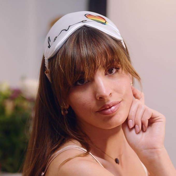 SMUG Satin Sleep Mask & Eye Mask | Travel Sleep Masks for Women & Men | Soft Sleeping Eye Mask to Nourish Skin & Reduce Dark Circles | Eye Sleep Mask Shades to Block Out Light | Pride Love-BrightBean Baby