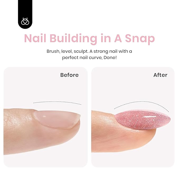 Beetles Builder Gel for Nails 7 in 1 Builder Nail Gel Color Nude Brown for Nails Extension & Building Apex Strengthen Thin Nails DIY Salon at Home Nail Art Base Gel Needed Gift for Women-BrightBean Baby