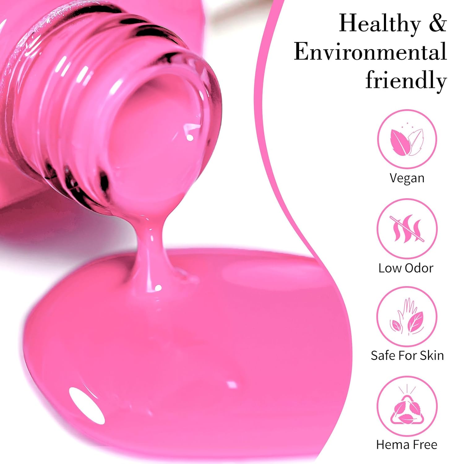 CANNI Hot Pink Gel Nail Polish – 9ml Soak Off UV LED, Long Lasting High Gloss for DIY & Salon Use For Women-BrightBean Baby