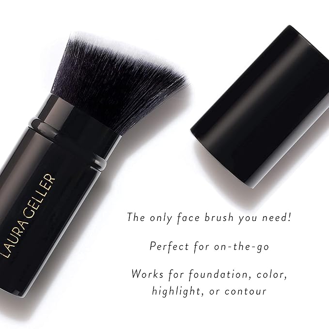 LAURA GELLER NEW YORK Baked Balance-n-Brighten Foundation with Kabuki Brush Makeup Set, Tan-BrightBean Baby