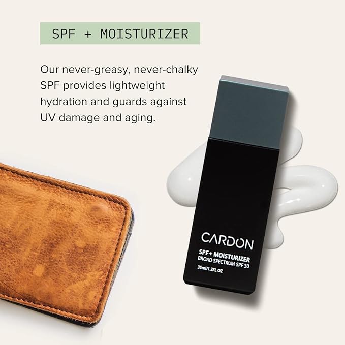 Cardon Jet Set Travel Sized Mens Skin Care Kit, Cactus Based Korean Skin Care Men, Includes SPF Sunscreen Moisturizer, Dark Circle Eye Rescue Cream, Clay Cleanser, 3-in-1 Hydro Gel, Lip Balm- Gift Set-BrightBean Baby