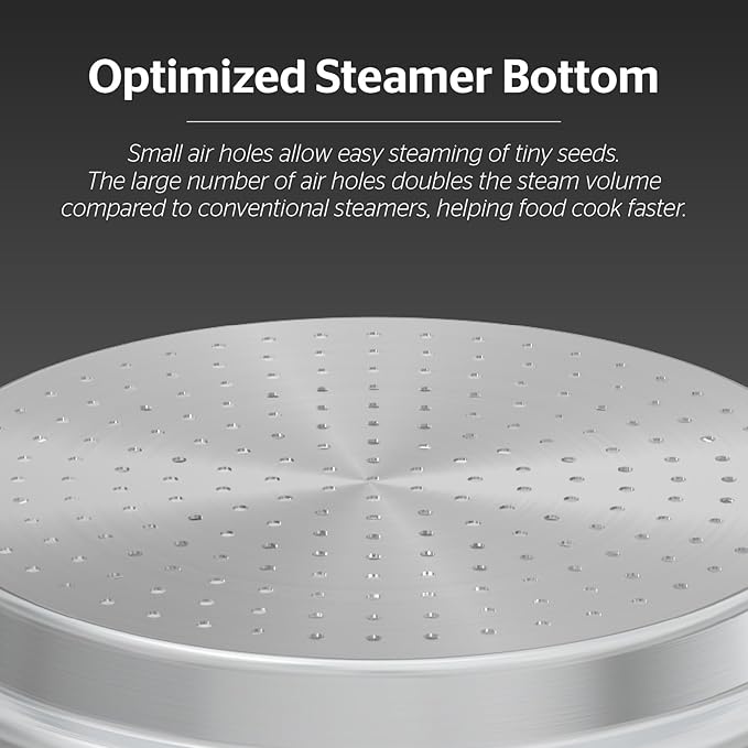 SUNHOUSE 5 Quart Stainless Steel Steamer Insert - Universal Fit Vegetable Steamer