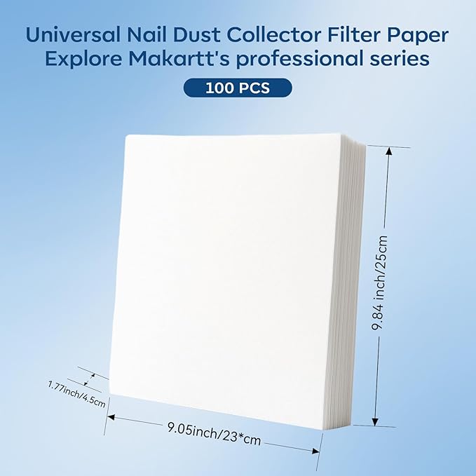 Makartt Nail Dust Collector Filter Paper – 100 Sheets Disposable Nail Dust Filters for Nail Dust Collector Machines, Nail Vacuum Dust Collector Nail Salon Supplies & Accessories White-BrightBean Baby