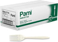PAMI Plastic Forks 1000 Count Bulk Pack Medium Weight Disposable Utensils for Parties Catering Takeout & More Sturdy Cutlery (Forks Forks White)