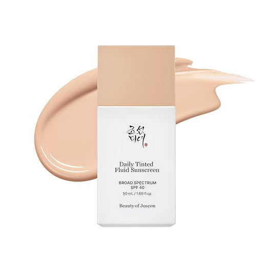 Beauty of Joseon Daily Tinted Fluid Sunscreen 12 Shades for Face Moisturizing Broad Spectrum SPF 40 Korean Skincare 50ml, 1.69 fl.oz #LP100-BrightBean Baby
