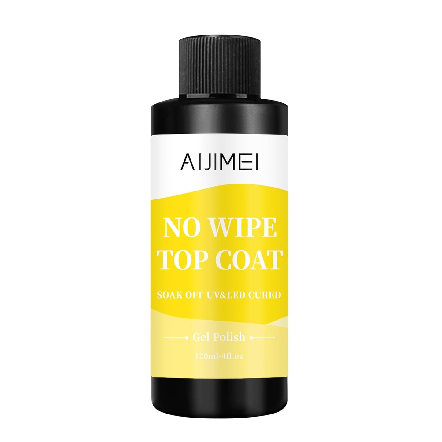 AIJIMEI 120ml Gel Polish No Wipe Top Coat Long Lasting Top Gel for Acrylic Nails,Top Coat for Home DIY and Nail Salon Non-Wipe TopCoat 4 Fl Oz-BrightBean Baby