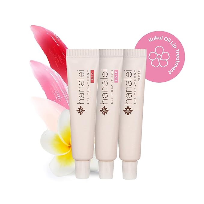 Hanalei Hydrating Lip Treatment Balm – Cruelty-Free, Paraben-Free Moisturizer for Severely Dry, Chapped Lips – Kukui Oil, Shea Butter & Grapeseed Oil –Multi Colored Tint, Travel-Size 3-Pack (5ml X 3)-BrightBean Baby