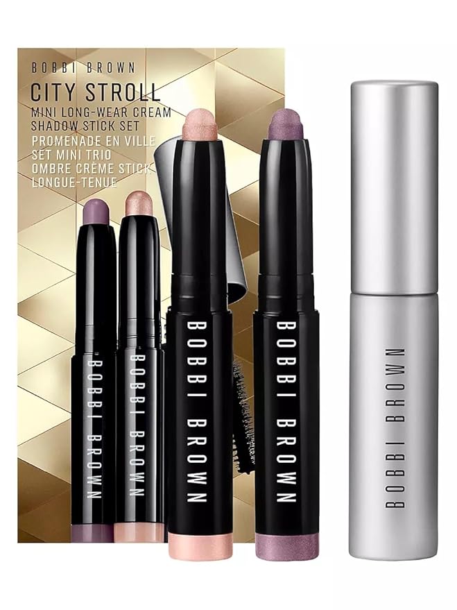 Bobbi Brown City Stroll Mini Long-Wear Cream Shadow Stick Set: Golden Pink and Mauve with Smokey Eye Mascara-BrightBean Baby