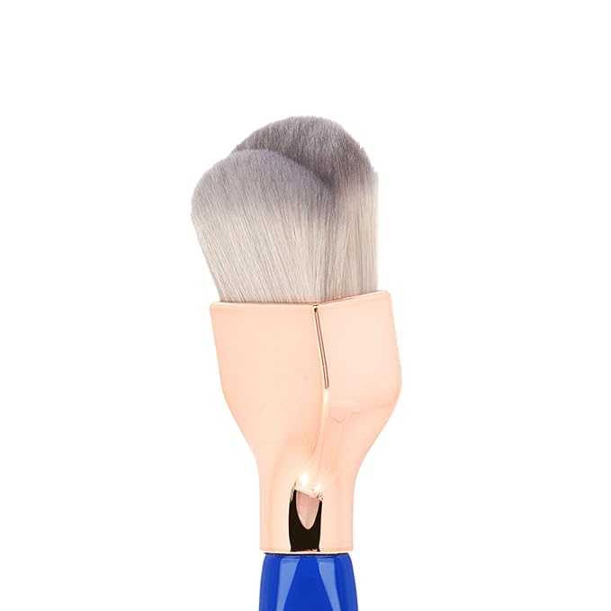 Bdellium Tools Professional Makeup Brush - Golden Triangle 972 Large Rounded Double Dome Blender - With All Vegan and Soft Synthetic Fibers, For Foundation Application & Blending (Blue, 1pc)-BrightBean Baby