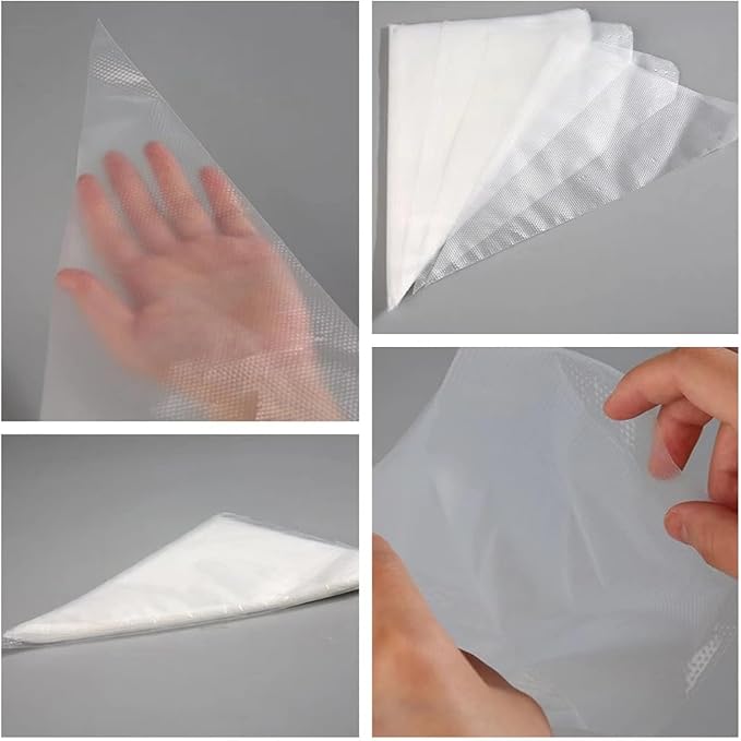 25 Inch Extra Large Piping Bags, AMBESTAR 100 Pieces Thick Disposable Anti Burst Icing Bags, Heavy Duty Icing Piping Bags Chocolate Royal Cupcake Cream Frosting Decorating Baking Supplies