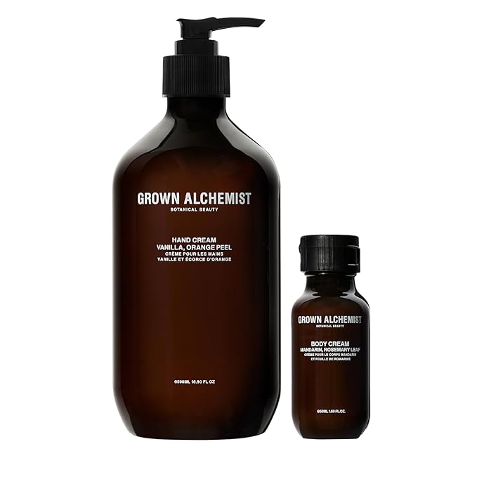 Grown Alchemist Hand Cream. Vanilla, Orange Peel (500ml) + Bonus Travel Size Body Cream (50ml)-BrightBean Baby