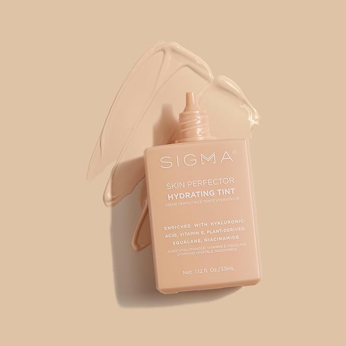 Sigma Beauty Skin Perfector – Hydrating Skin Tint Foundation for Lightweight, Buildable Coverage, With Hyaluronic Acid, Niacinamide Serum, and More (1 Fair Ivory Tint, 1.12oz)-BrightBean Baby